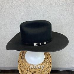 Vtg Resistol Cowboy Long Oval 4X Beaver Hat 57 7 1/8 Black Western Dress Church