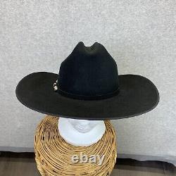 Vtg Resistol Cowboy Long Oval 4X Beaver Hat 57 7 1/8 Black Western Dress Church