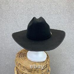 Vtg Resistol Cowboy Long Oval 4X Beaver Hat 57 7 1/8 Black Western Dress Church