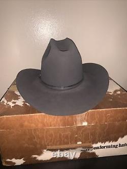 Vtg Resistol Self Conforming Gray Silver Hatband 4X Beaver Felt Cowboy Hat 7