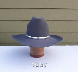 Vtg Resistol Self Conforming Gray Silver Hatband 4X Beaver Felt Cowboy Hat 7 1/4