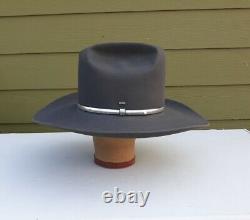 Vtg Resistol Self Conforming Gray Silver Hatband 4X Beaver Felt Cowboy Hat 7 1/4
