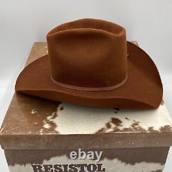 Vtg Resistol Self Conforming XXX Beaver Cowboy Hat Long Oval 7 1/4 014 Whisky