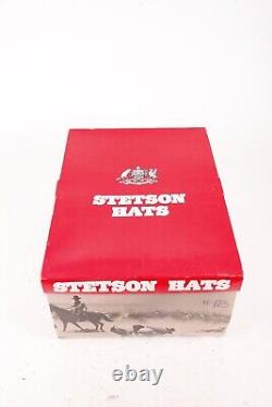 Vtg STETSON 4X XXXX Beaver Cowboy Hat Gray Mens Size 6 7/8 With Box USA