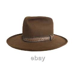 Vtg STETSON Cowboy Hat 7 3/8 Western Fedora PENCIL CURL boss 3X BEAVER open road