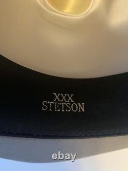 Vtg Stetson 3x XXX Beaver Tan Western Cowboy Hat 7 1/4 Feather JBS Henselmeier's