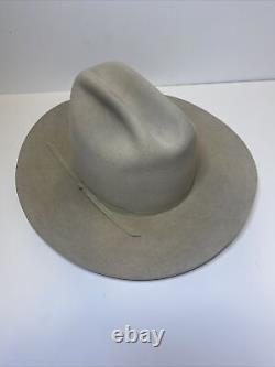Vtg Stetson 4X Beaver Fur Felt Silverbelly Cowboy Hat. Size 7 Rancher With Box