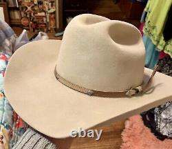 Vtg Stetson 4X Beaver Rancher Silver Belly Cowboy Hat 7 Worn By Cowtown Cowboy