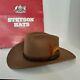 Vtg Stetson 4x (xxxx) Brown Beaver Cowboy Western Hat With Feather Band 7 1/4