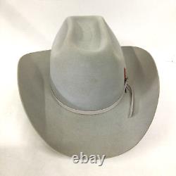 Vtg Stetson 7X Beaver Rancher Cowboy Western Hat Size 7 Silverbelly w Box