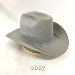 Vtg Stetson 7X Beaver Rancher Cowboy Western Hat Size 7 Silverbelly w Box