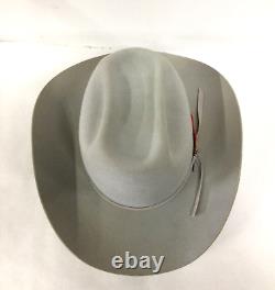 Vtg Stetson 7X Beaver Rancher Cowboy Western Hat Size 7 Silverbelly w Box