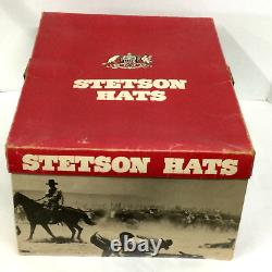 Vtg Stetson 7X Beaver Rancher Cowboy Western Hat Size 7 Silverbelly w Box