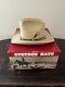 Vtg Stetson Dillon Cowboy Hat 7 1/2 Chamois 5x Beaver With Feathers Withbox