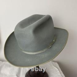 Vtg Stetson Felt Cowboy Hat Open Road Silver Belly 3x Beaver 7-1/8,1950s Fedora