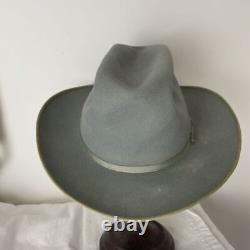 Vtg Stetson Felt Cowboy Hat Open Road Silver Belly 3x Beaver 7-1/8,1950s Fedora