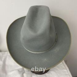 Vtg Stetson Felt Cowboy Hat Open Road Silver Belly 3x Beaver 7-1/8,1950s Fedora