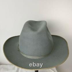 Vtg Stetson Felt Cowboy Hat Open Road Silver Belly 3x Beaver 7-1/8,1950s Fedora