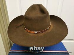Vtg Stetson Western Hat Size Fits Like 7 1/8 Brown Stain Grunge Holes Sweat