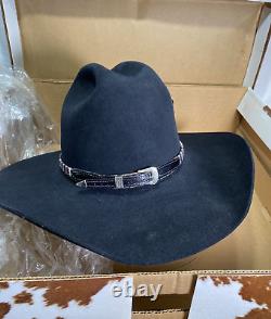 Western Black RESISTOL Beaver 4XXXX Self Conforming Cowboy Hat 7 With Box