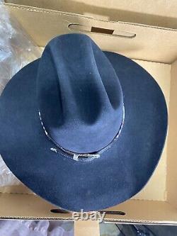 Western Black RESISTOL Beaver 4XXXX Self Conforming Cowboy Hat 7 With Box
