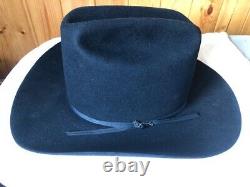 XXXX Stetson Cowboy Hat-4X Beaver-Size 71/8 Box-Black-Vtg-JBS